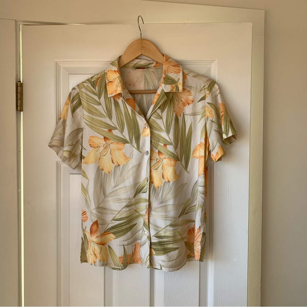 Vintage Silk Tommy Bahama Floral Hawaiian Shirt